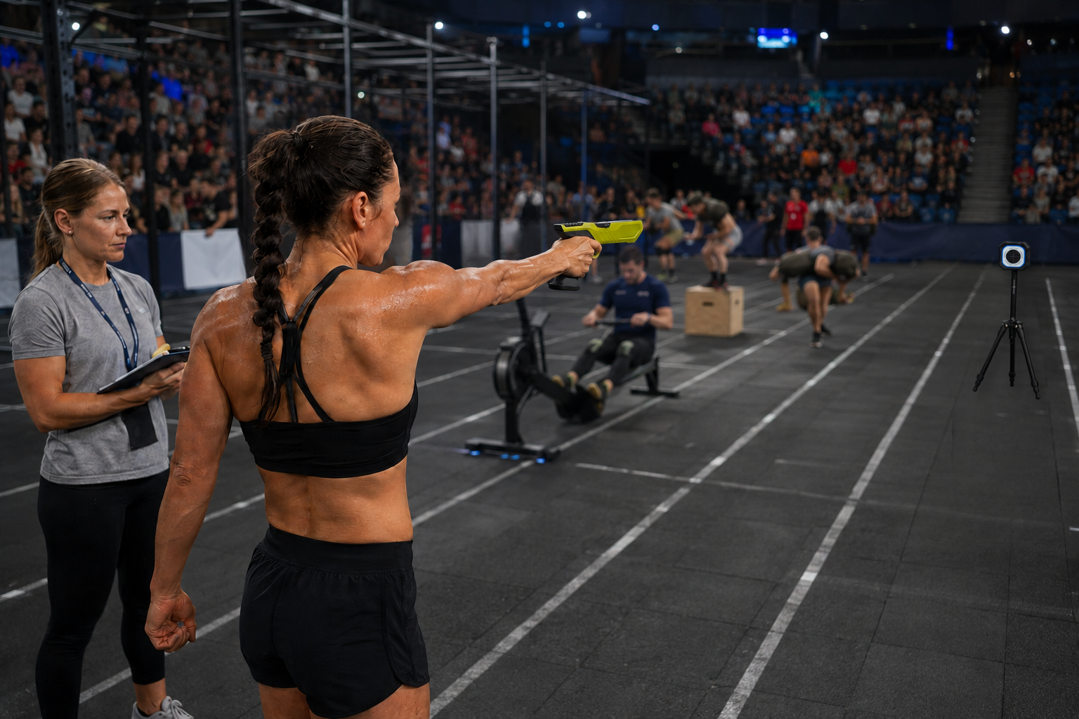 Animation tir laser lors d'une compétition sportive